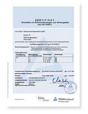 Zertifikat EN15085 CL1